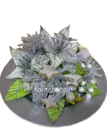 Centrotavola natalizio argento