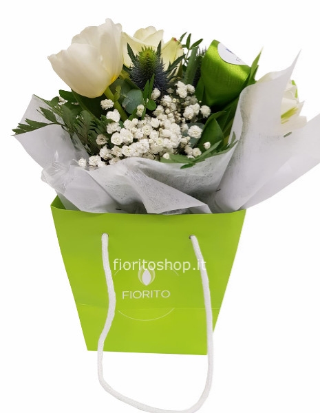 Boule piccola bianca/verde