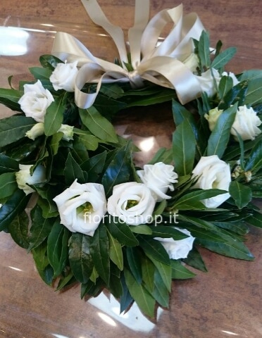 Coroncina di alloro per laurea con fiori