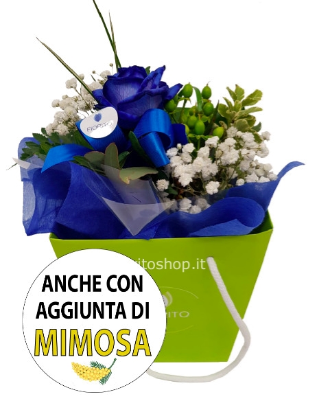 Boule piccola con rosa blu