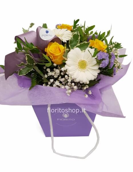 Boule piccola gialla/lilla