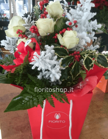 Boule grande natalizia bianca e rossa