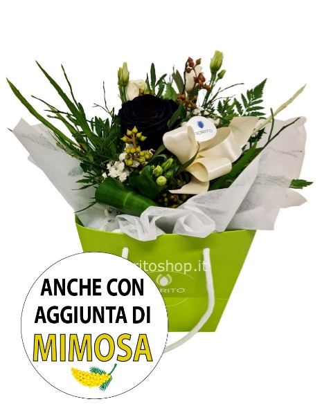 Boule piccola con rosa nera