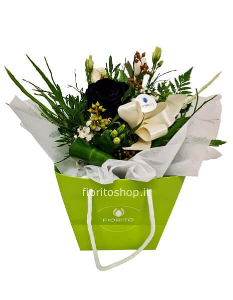 Boule piccola con rosa nera