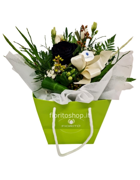 Boule piccola con rosa nera