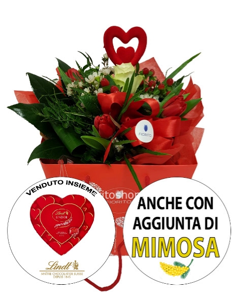 Set Boule Amore Romantico + Cuore Lindor® Latte 96g