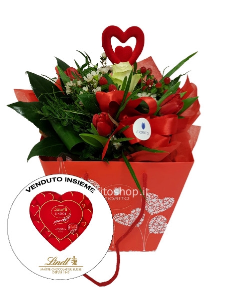 Set Boule Amore Romantico + Cuore Lindor® Latte 96g