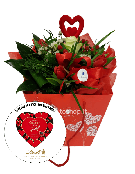 Set Boule Amore Romantico + Cuore Lindor® Fondente 70% 96g