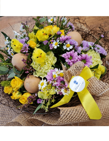 Centrotavola a nido di Pasqua