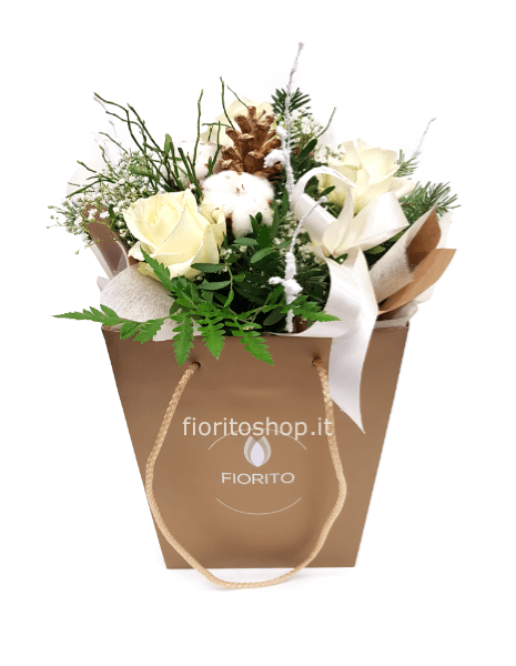 Boule grande "Buone Feste" bianca