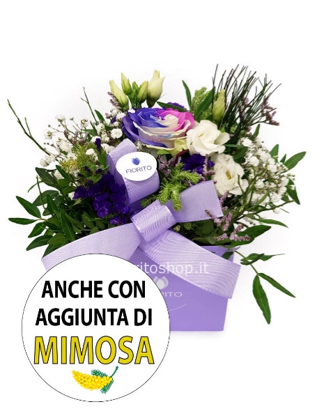 Cubotto con rosa arcobaleno