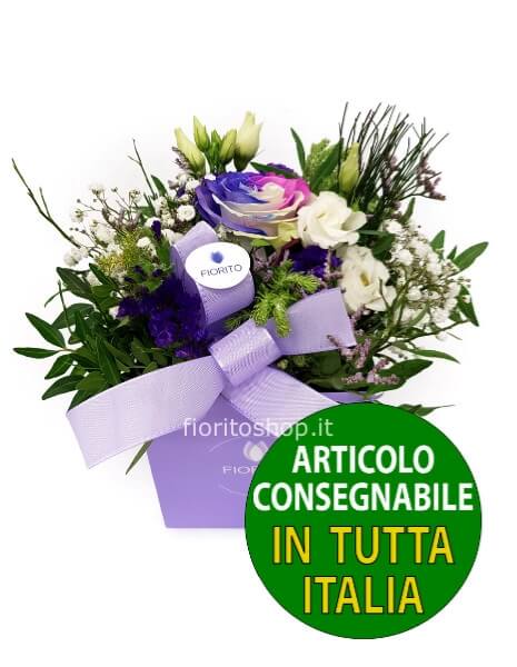 Cubotto con rosa arcobaleno